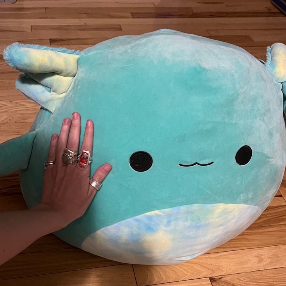 Squishmallows Teal and Yellow Stuffed Animal
